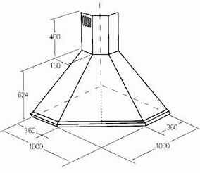 VECTAIRE ANGOLO STAINLESS STEEL KITCHEN 100cm x 100cm CORNER CHIMNEY CANOPY EXTRACTOR, ANGOLO1000SS (V) VECTAIRE ANGOLO STAINLESS STEEL KITCHEN 100cm x 100cm CORNER CHIMNEY CANOPY EXTRACTOR, ANGOLO1000SS (V)